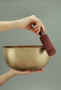 Image of a golden singing bowl