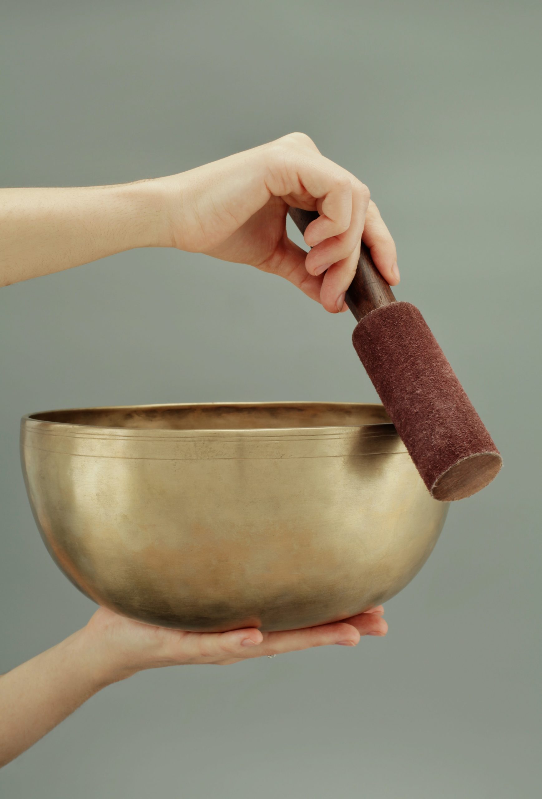 Image of a golden singing bowl